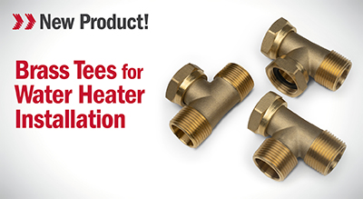 Show the Brass Tees for Water Heater Installation